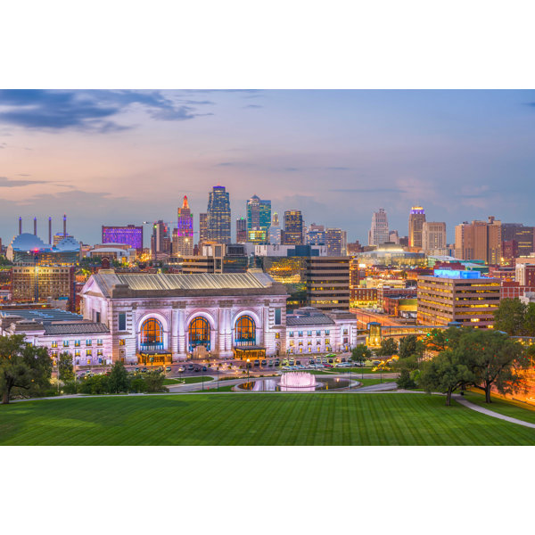 Ebern Designs Kansas City Skyline On Canvas by Sean Pavone Print Wayfair